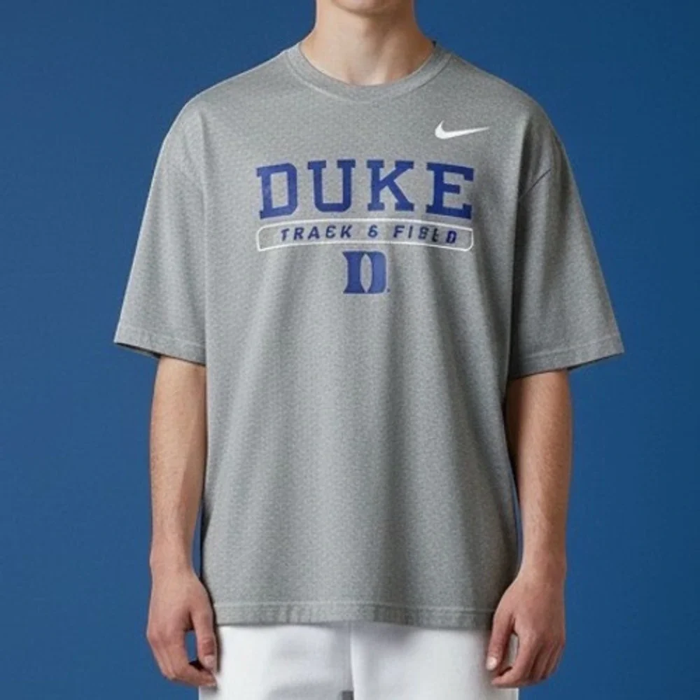 Nike Duke Track & Field T-Shirt Mens Large Gray Good Dri-FIT Legend SS Tee